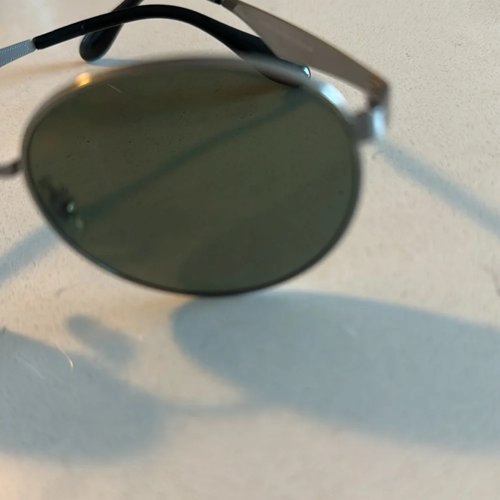 Ray-Ban 90s Style Metallic Silver Sunglasses with Dark Green Lenses - Picture 12 of 12